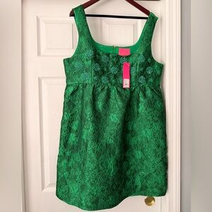 Lilly Pulitzer Kelly Green Bellani Embellished Size 16 Dress BNWT *NEVER WORN*